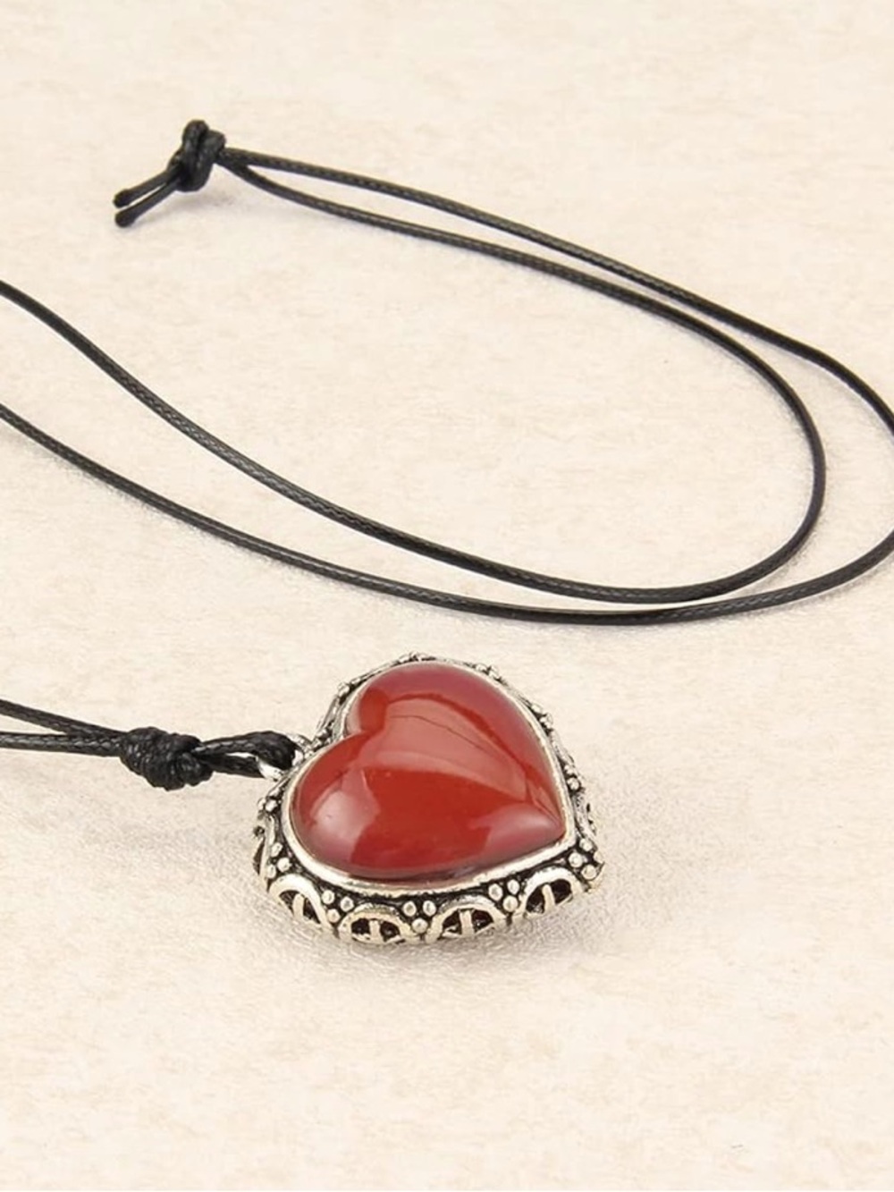 Anthropologie Red Heart Pendant Necklace